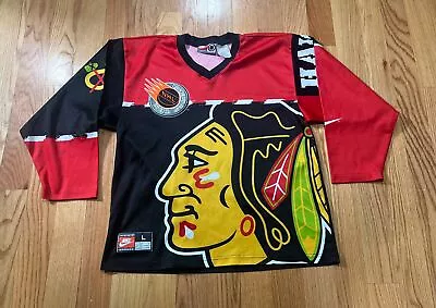 Vintage 90’s Authentic Nike Chicago Blackhawks NHL Hockey Jersey Mens Large • $69.99