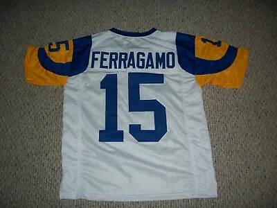 VINCE FERRAGAMO Unsigned Custom LA White Sewn New Football Jersey Sizes S-3XL • $38.05