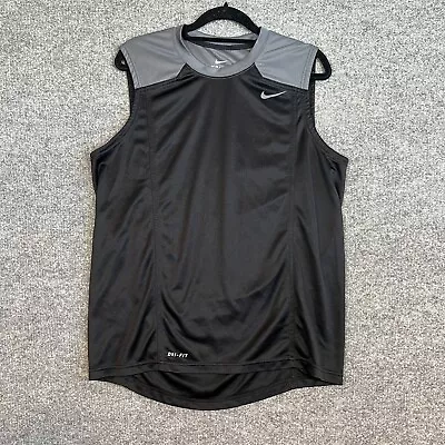 Nike Shirt Mens Medium Black Performance Stretch Tank Top Muscle Tee • $14.99