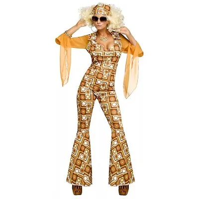 70s Disco Costume Adult Diva Halloween Fancy Dress Outfit • $31.25