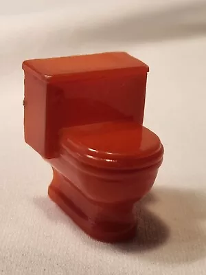 RARE Vintage 1:16 Scale Marx Miniature Dollhouse Red Plastic Toilet • $10