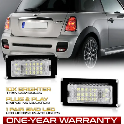 [COOL WHITE] SMD LED License Plate Lights Lamps Housing Mini Cooper R50 R52 R53 • $12.77