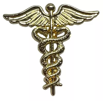 Wholesale Lot Of 12 Caduceus Medical Symbol Staff Gold Colored Hat Cap Lapel Pin • $34.44