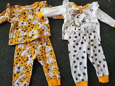 Baby Girls Disney 101 Dalmatians Pyjamas Sets 6-9 Months • £2.50
