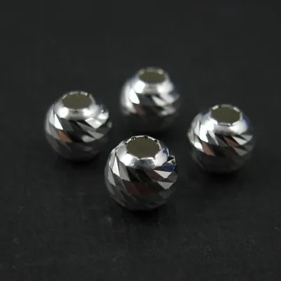 925 Sterling Silver Findings-Finely Detailed Round Beads-Spacers-6mm (per 5 Pcs) • $3.85