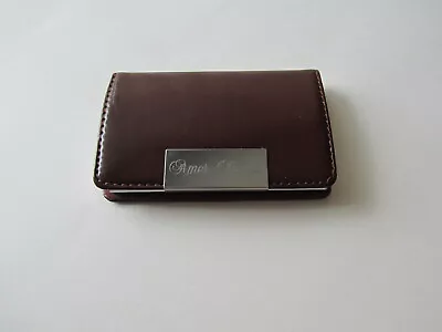 New Amer Sports Brown Leather Business Card Holder • $6.99