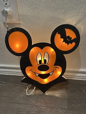 Vintage Disney Vampire Mickey Mouse Lighted Hanging Halloween Decoration • $18.95