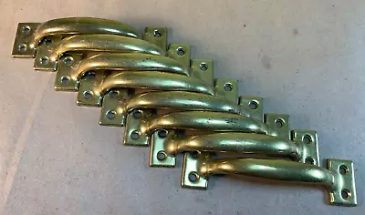 Vintage Brass Cabinet Pull Handle Steel File Cabinet Drawer Handle Lot Of 8 • $21.99