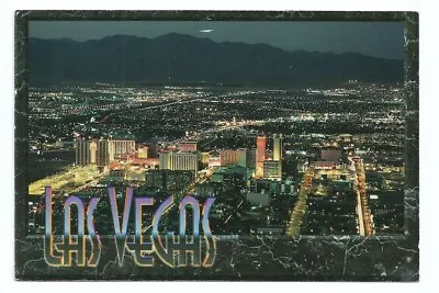 Las Vegas Nevada NV Postcard Night Aerial View • $1.49