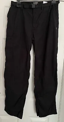 CRAGHOPPERS Mens Cargo Trousers Black Walking Hiking Outdoors Belted Size 38R • £14