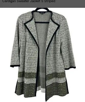 Misook Cardigan Knit Open Front Sweater Jacket Black Green Size 3X  • $58.99