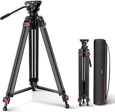 Neewer Professional 74 Inch Video Camera Tripod With 360 Degree Fluid Drag Head • $119.49