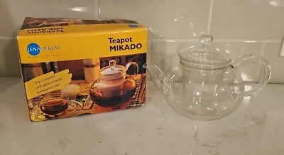 Jenaer Glas Mikado Teekanne Teapot Clear W/ Infuser 0.6 Liter Made In Germany  • $40