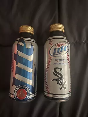 Miller Lite Chicago White Sox Baseball Design 16oz Aluminum Bottle Empty • $3