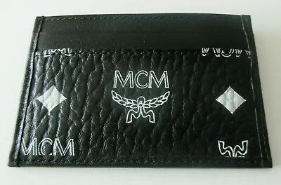 MCM Card Case Wallet Black Visetos In Box NEW MXA9SWA08BV001 • $129