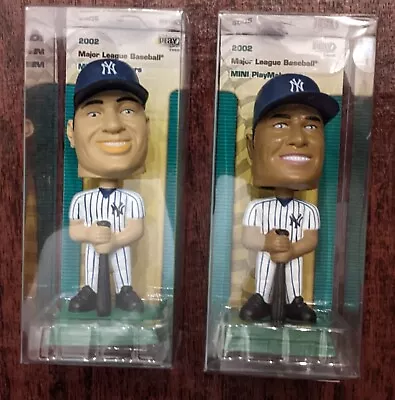 2002 Upper Deck Play Makers Mariano Rivera & Derek Jeter Yankees Mini Bobblehead • $21.95
