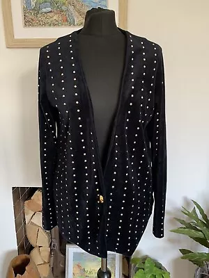 ZARA Black Velvet STUDDED Jacket - Size Medium - Blazer Coat Trafaluc • £19.99