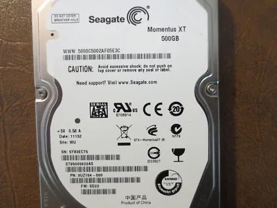 Seagate ST95005620AS 9UZ154-500 FW:SD23 WU 500gb 2.5  Sata Hard Drive  • $53.11