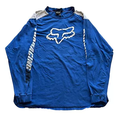 Vintage Fox Racing BMX Long Sleeve Shirt Y2k Cyber Grunge Skater Men's Size XL • $25