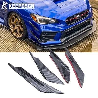 Carbon Look Front Bumper Splitter Diffuser Fin For Subaru Legacy Impreza WRX STI • $19.14