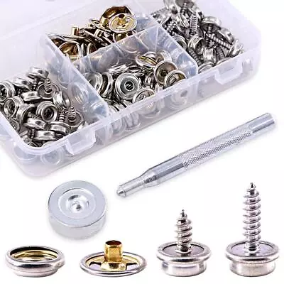 Marine Grade Canvas Snap Button Fastener Kit - Stainless Steel - 120 Pieces • $21.86