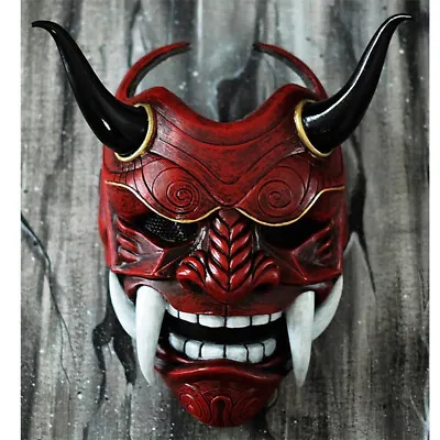 Hannya Prajna Japanese Devil Noh Kabuki Demon Oni Samurai Mask Latex Halloween • $17.50