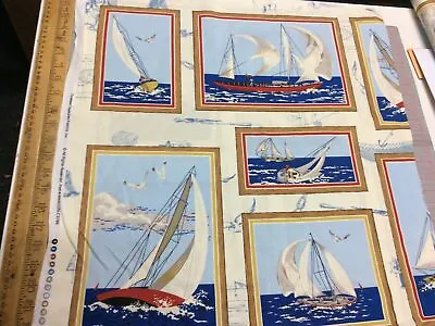 Timeless Treasures-Beacon-Sail Boats Panel-100% Cotton • £8.99