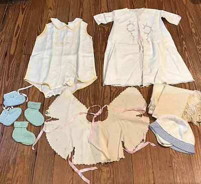 Vintage Girl Clothes Baby & Youth Lot 10 PCs Jump Suit Robe Booties • $16.55