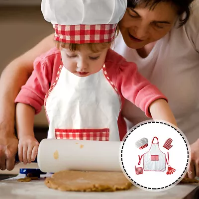 Kids Apron Chef Toddler Baking Set Tiny Baking Kit Painting Cooking Role Play • £28.85