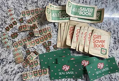 Lot Of Vintage S & H GREEN STAMPS Quick Saver Books 20 Books & 66 Stamps • $17.99