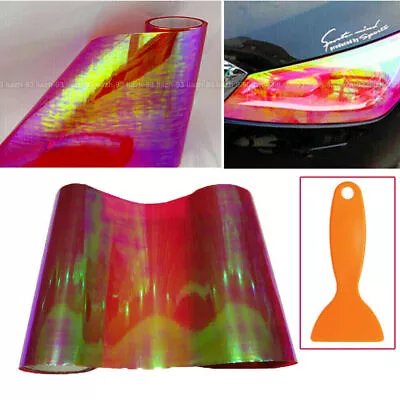 30x60cm Red Chameleon Headlight Tint Film Tail Fog Light Wrap Decal Accessories • $7.19