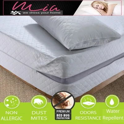 £17.22 • Buy Anti Bed Bug Zipped Mattress Protector Total Fully Encasement Cover ALL SIZE