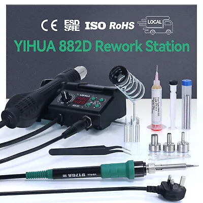 £65.99 • Buy YIHUA 882D Mini Heat Gun Solder Iron Welding Stations For Electronics Repair