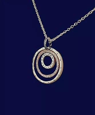 Pandora Two Tone Circles Pendant And Necklace Sterling Silvers925 Ale • £49.99