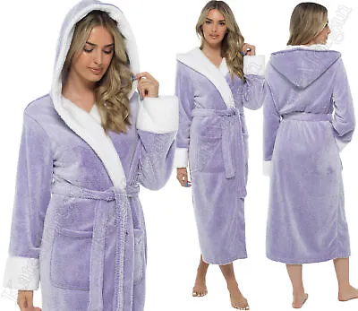 Ladies Dressing Gown Soft And Cosy Hooded Warm Fleece Robe **new** 2022 Stock • £12.95