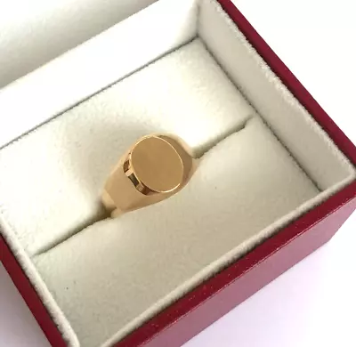 18ct Solid Gold Gents Signet Ring 6.3g Size 'U' Hallmarked - Oval Matte Top • £475