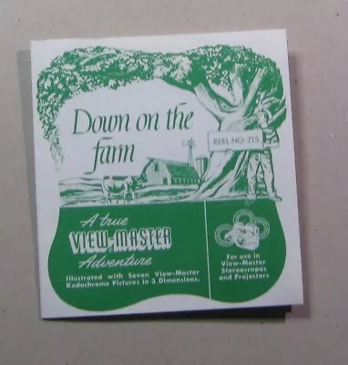 VIEW-MASTER REEL # 715  DOWN ON THE FARM  REEL & BOOKLET No Sleeve • $3.25