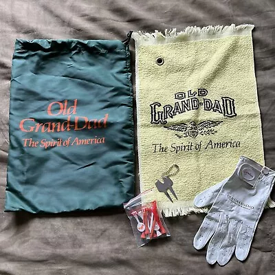 Vintage Old Grand-Dad Kentucky Bourbon Whiskey Golf Lot Bag Towel Glove Tees NOS • $39.95