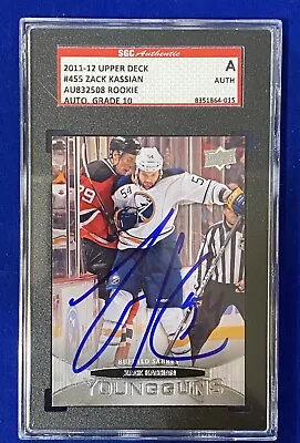 Zack Kassian SIGNED 2011-12 UD Young Guns Card RC #455 SGC Slab Auto Sabres YG • $99.99