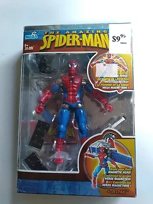 2006 Mega Bloks Magnetic Spider-Man Jetpack #1937 (30pcs) 5” Figure • $45