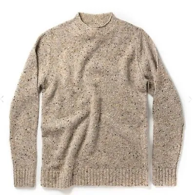 Taylor Stitch Wool Mock Neck Seafarer Sweater In Natural Donegal Size 40 Medium • $89.99