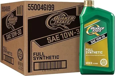 Quaker State Gen 3 Full Synthetic Dexos 10W-30 Motor Oil (1-Quart Case Of 6) • $49.99