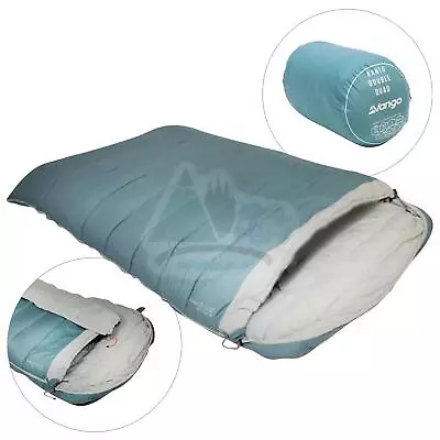 Vango Kanto Quad Double Sleeping Bag 2 Season Camping & Caravan Mineral Green • £72.95