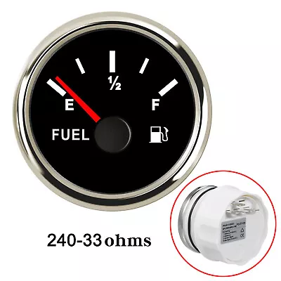 52mm Marine Fuel Level Gauge 240-33ohms Waterproof F/Car Truck Boat Red LED T0U7 • $13.69