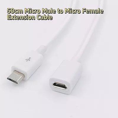 50cm Cellphone/Tablet USB Micro Male To Female Sync & Charging Extension Cable • $9