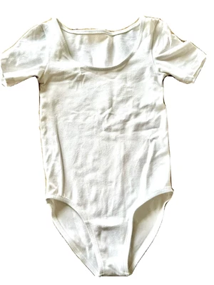 £5 • Buy Boys Men Leotard Short Sleeve Cotton/Lycra Dance Ballet White MOVE Dance 9-12
