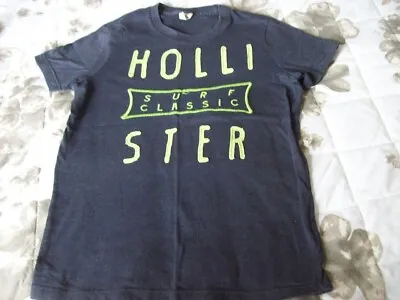 £1.25 • Buy 38  Chest T Shirt Hollister S Men L Boy Grey Lime Cotton Embroidered