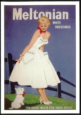 Modern Postcard: MELTONIAN 1950s Advert. Pin-Up Allure! (Opie 01FA08). • £2.95