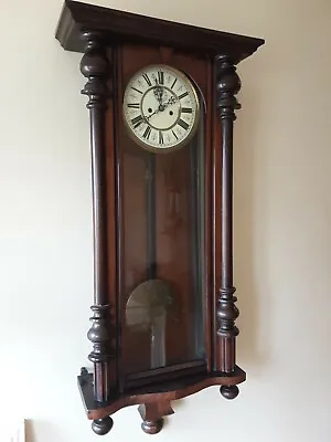 £160 • Buy Antique Vienna Striking Double Weight Mahogany Wall Clock