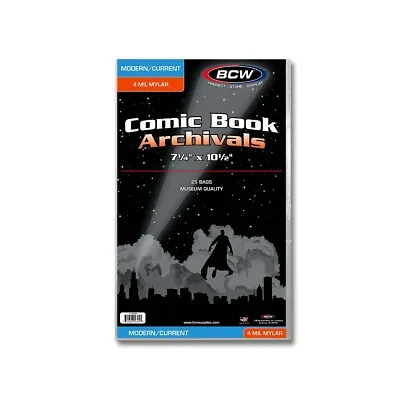 25 - Archivals Modern / Current 4-Mil Mylar Comic Book Bags By BCW • $24.99
